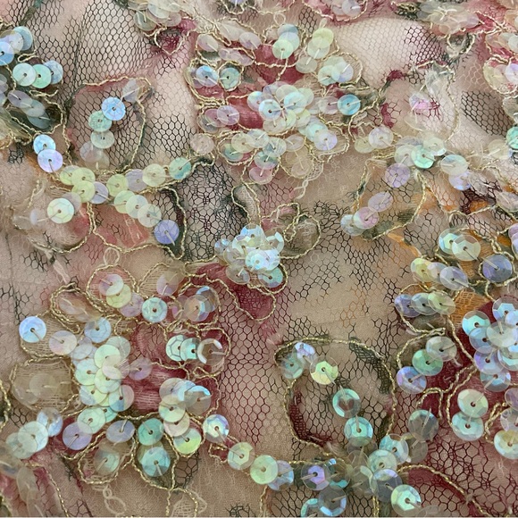 Vtg. Jonathan Tait Silk Doll Core Dress Pink w Sequins Tafatta , Bow size 12 - Picture 5 of 11